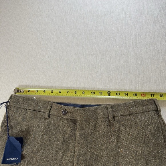 Suitsupply Trousers Men 42 US  Green Porto 100% Wool Flat Front Pants NWT - Picture 10 of 16